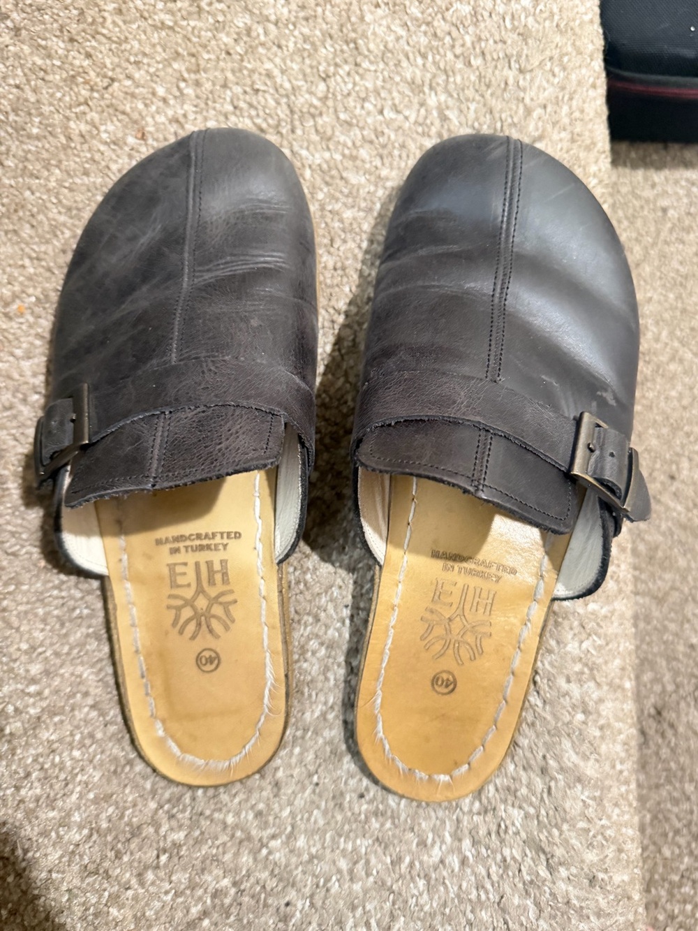 Earthing Harmony- Handcrafted Leather Slip-On Clogs